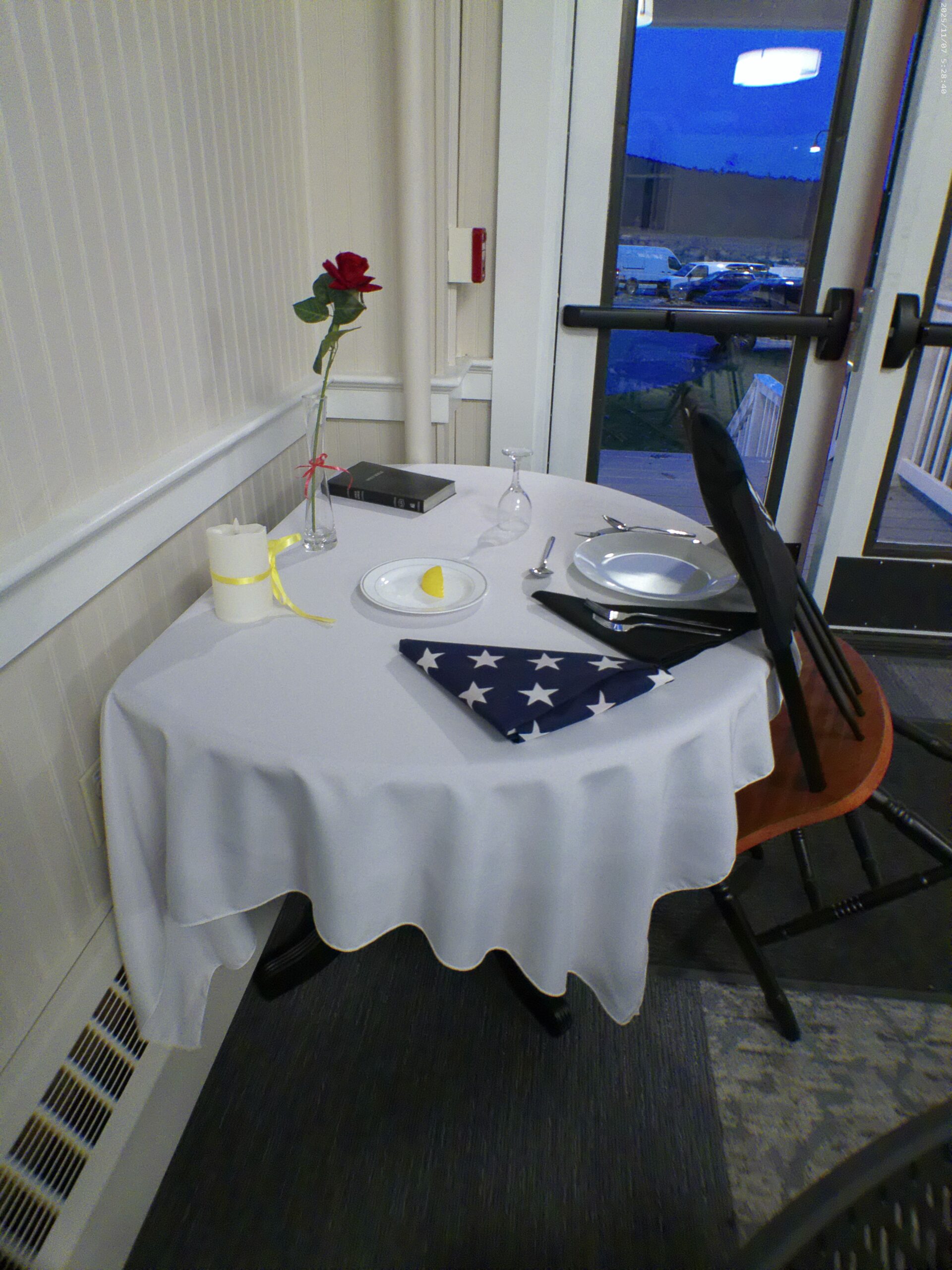 Each room had a Missing Man table keeping them close to our hearts.